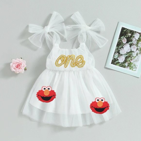 Elmo Dress Smash Cake First Birthday OutfitClothes Sesame Street Dress